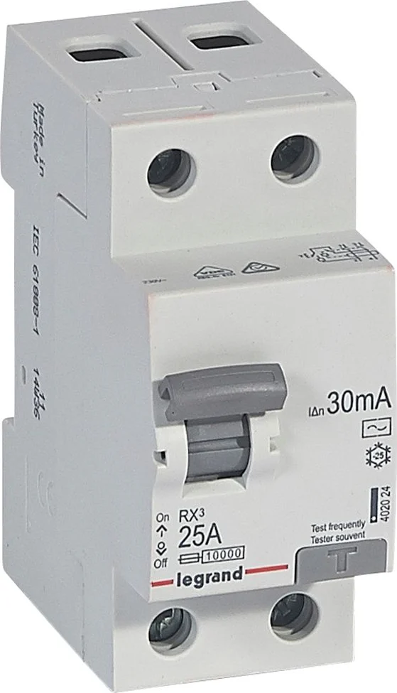 Legrand RX³ – 2P 230 V~ – 25 A – 30 mA – AC type – 01 Electronics