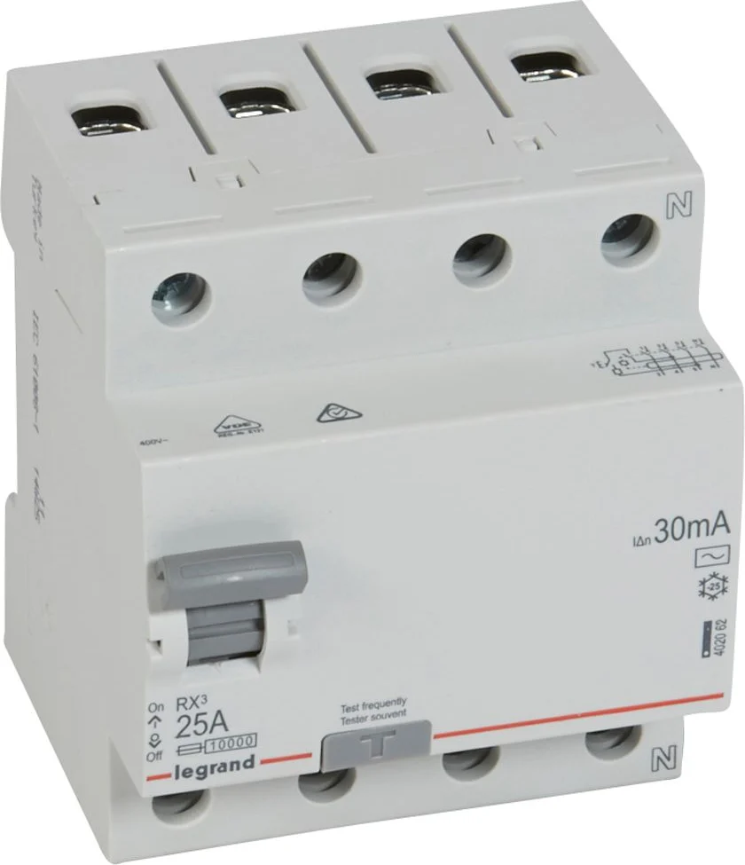 Legrand RX³ – 4P 400 V~ – 25 A – 30 mA – AC type – 01 Electronics